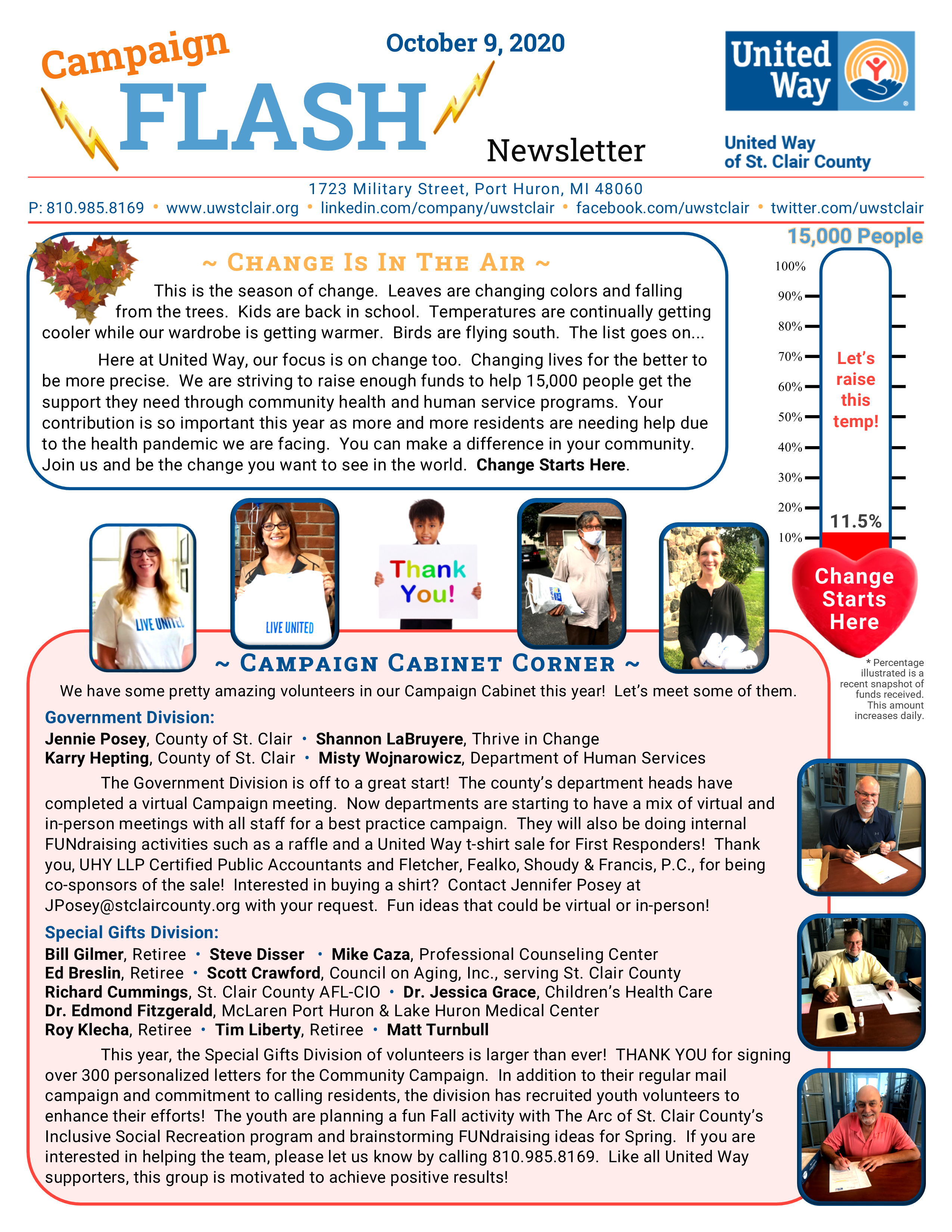 October 9, 2020 Newsletter (front)