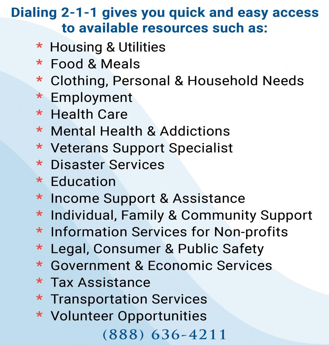 211 Information Card