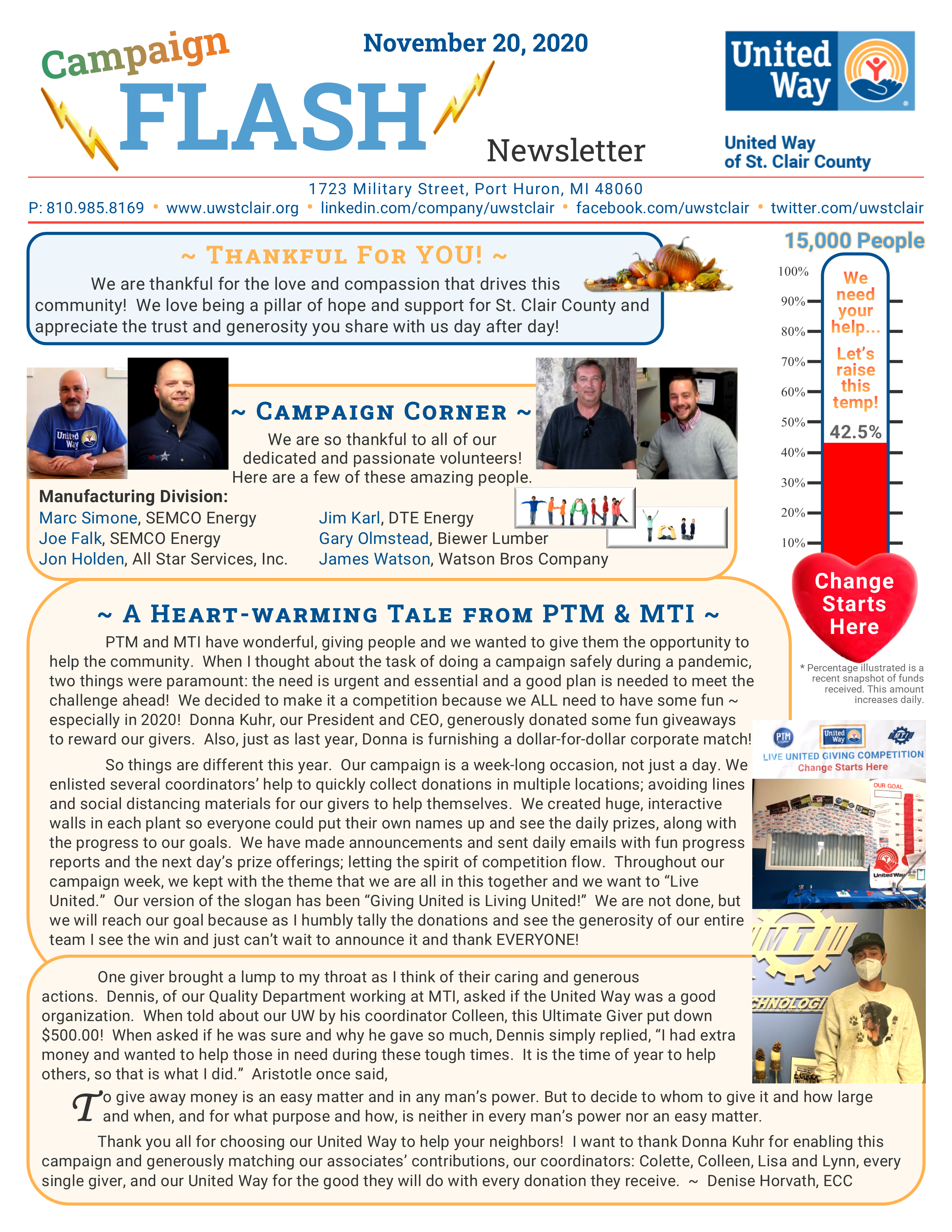 November 20, 2020 Newsletter (front)