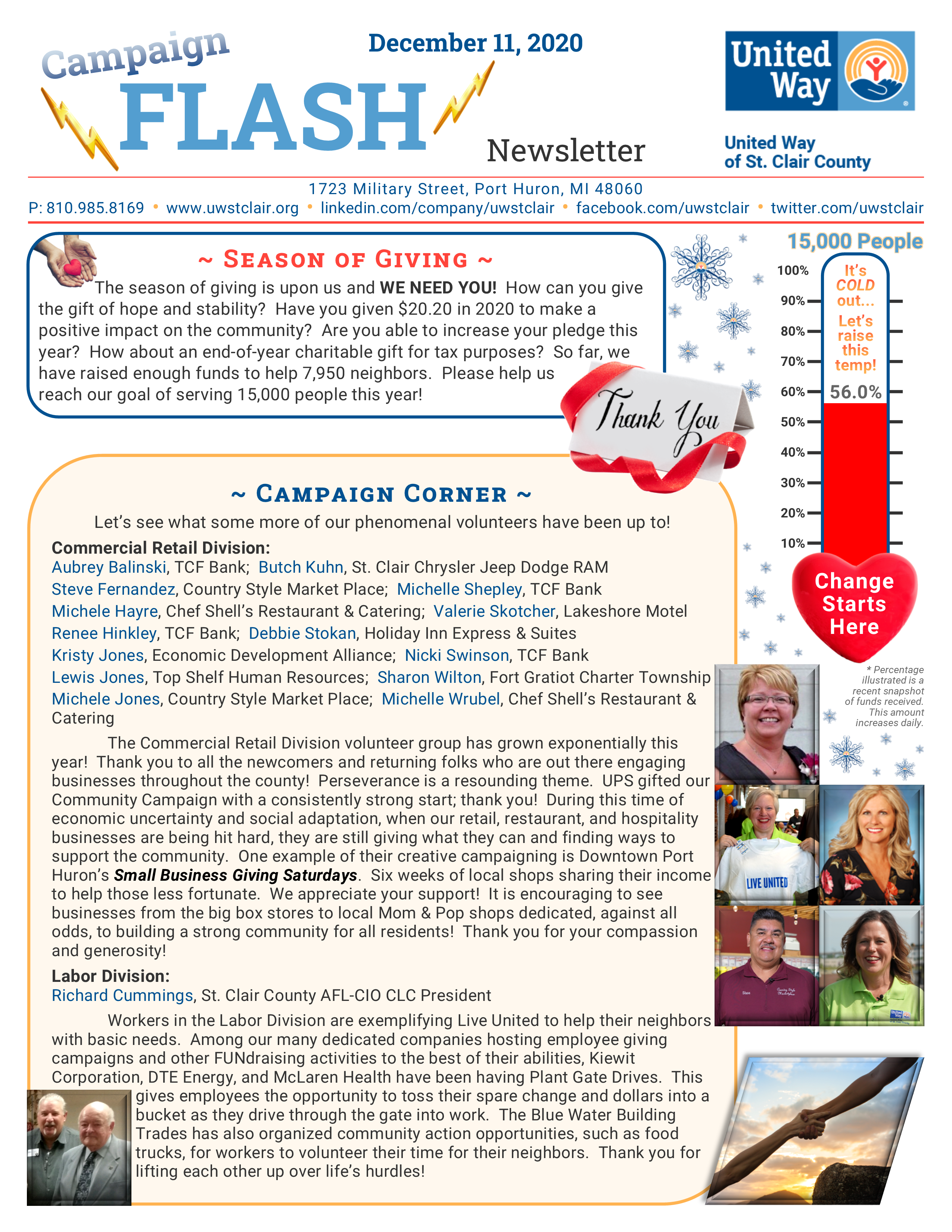 December 11, 2020 Newsletter (front)