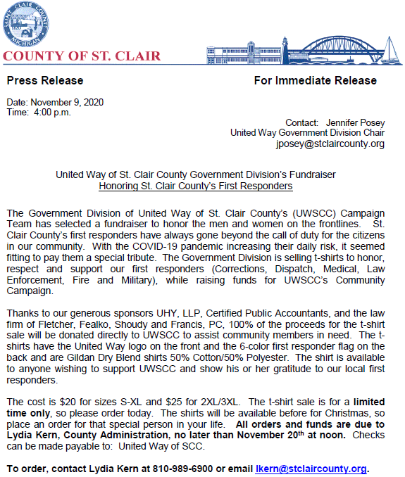 County's Press Release