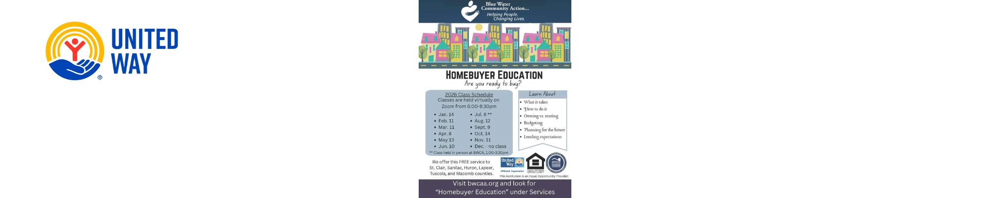 Blue Water Community Action Homebuyer Education Class